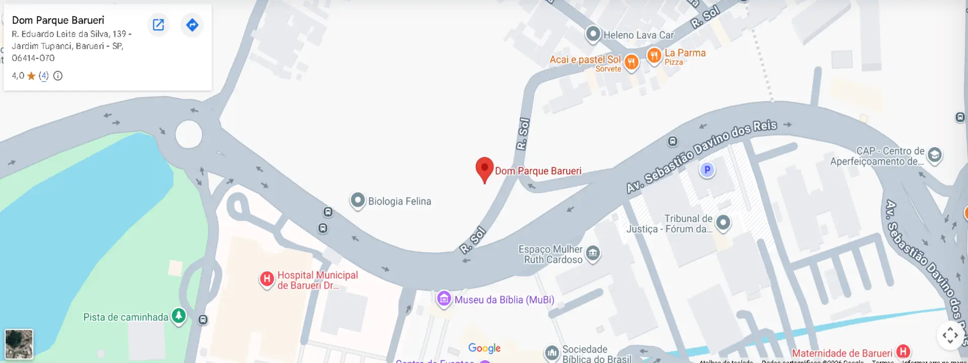 Prévia do Google Maps — clique para interagir